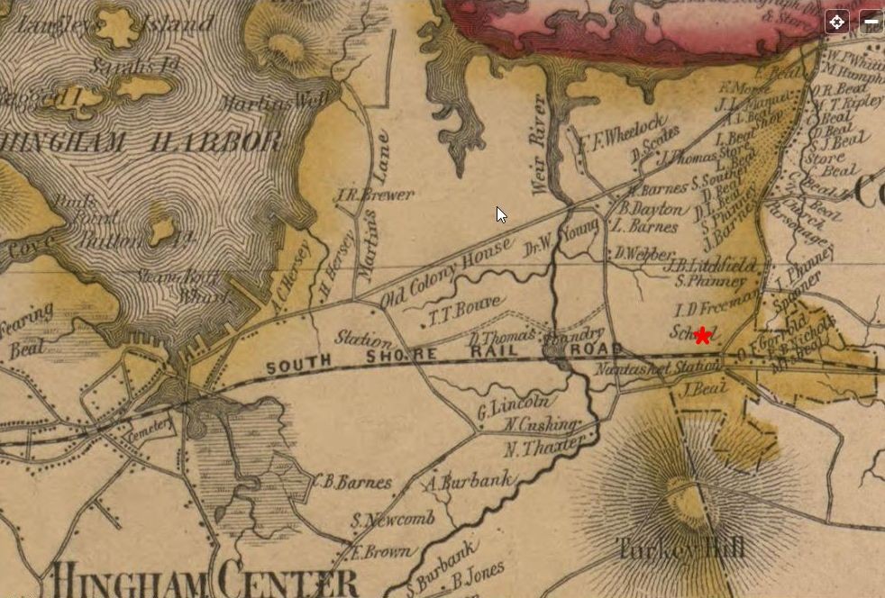 PurtheMacFarlandHome1857MapOfLandOwnersHinghamMass